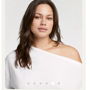 Nuuds off the shoulder white tee size medium